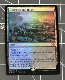 MTG Underground River Prerelease Foil The Brothers' War NM - Image 1