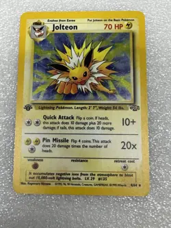 Jolteon 4/64 Holo Rare 1st Edition Jungle Pokemon Card - Image 1