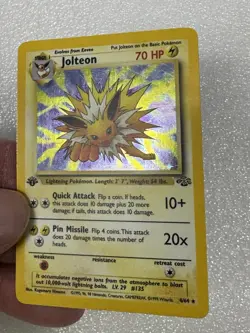 Jolteon 4/64 Holo Rare 1st Edition Jungle Pokemon Card - Image 3