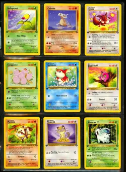 1999 Pokemon 1ST EDITION Jungle Set NEAR COMPLETE Non Holo COMMON Cards Lot WotC - Image 2