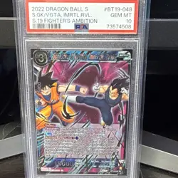 Dragon Ball Super Card Son Goku & Vegeta BT19-048 SR Foil Blue PSA 10 - Image 1