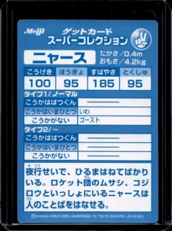 1999 Pokemon Meiji Get Card Super Collection Meowth - Image 2