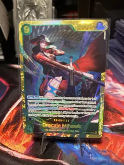 Dracule Mihawk OP14-119 One Piece Card Game Holo Character Card Azure Sea Seven - Image 1