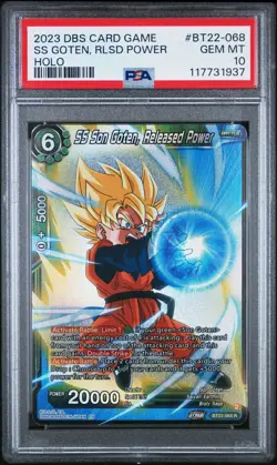 2023 Dragon Ball Card Game SS Son Goten, Released Power #BT22-068 PSA 10 Gem - Image 1