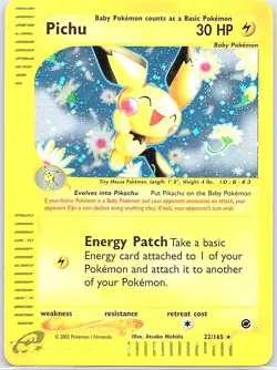 Pichu 22/165 Holo Expedition - Pokemon Card - NM - Image 1