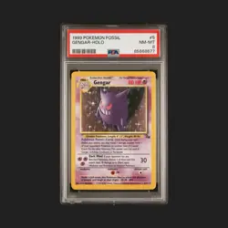 Pokemon Gengar Holo #5/62 Fossil 1999 PSA 8 Near Mint-Mint - Image 3