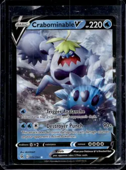2021 Pokemon SWSH Fusion Strike Crabominable V #076/264 - Image 1