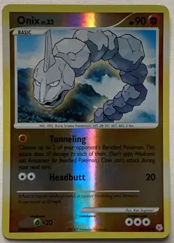 Onix 92/130 Diamond & Pearl base set - REVERSE HOLO - Pokemon TCG 2007 - Image 1