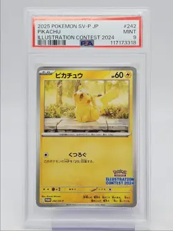 PIKACHU 2025 POKEMON JAPANESE PROMO ILLUSTRATION CONTEST 242/SV-P PSA 9 Q0004 - Image 1