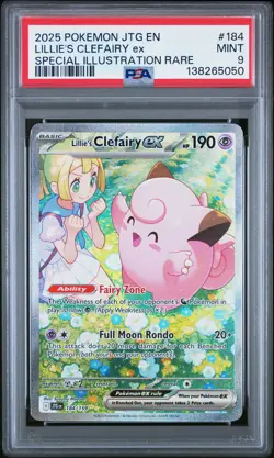 2025 POKEMON JTG EN-JOURNEY TOGETHER #184 LILLIE'S CLEFAIRY EX PSA 9 - Image 1
