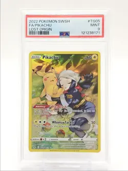 PIKACHU 2022 POKEMON SWSH LOST ORIGIN RARE HOLO TG05/TG30 PSA 9 Q0004 - Image 1