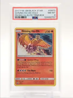 SHINING HO-OH 2017 POKEMON SUN & MOON ELITE TRAINER BOX BSP #SM70 PSA 8 Q0004 - Image 1