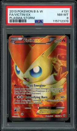 Pokemon PSA 8 Victini EX 131/135 Black & White Plasma Storm Full Art Near Mint - Image 1