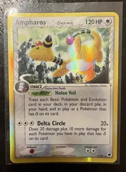 Pokemon TCG Ampharos Delta Species EX Dragon Frontiers 1/101 Holo - Image 1