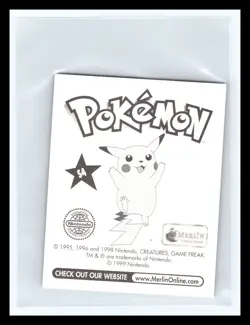 💥 Blastoise Merlin Pokemon 1999 Vintage Album Sticker Silver Prism Holo # S4 - Image 2