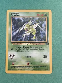 Pokemon TCG Scyther Jungle Set 26/64 Rare Non-Holo LP - Image 2