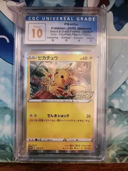 CGC PERFECT 10 2020 Pokemon 124/S-P SWSH Promo PikaPika! Pikachu! Holo Japanese - Image 1