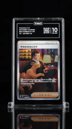 TAG 10 GEM MINT Japanese Pokemon 2023 Giovanni's Charisma 207/165 AR Sv2a NR - Image 1