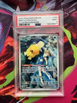 2025 POKEMON DRI EN-DESTINED RIVALS ILLUSTRATION RARE #193 MISTY'S PSYDUCK PSA 9 - Image 1
