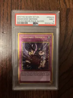 Yu-Gi-Oh Magician's Defense MVP1-ENS28 Secret Rare 1st Edition Movie Promo PSA 9 - Image 1