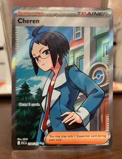 Pokemon TCG Cheren 258/217 Full Art Trainer Ascended Heroes Card English NM - Image 1