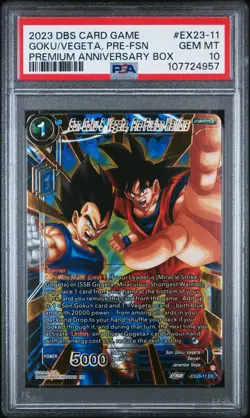 Son Goku & Vegeta Pre-Fusion Warriors Foil Dragon Ball Super Card Game PSA 10 - Image 1