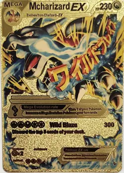 Mcharizard EX Mega M Charizard Gold Foil Fan Art Pokemon Card 108/106 230HP NM - Image 1