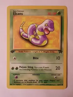 Pokemon Card 1st Edition Ekans 56/82 Team Rocket Common - Image 1