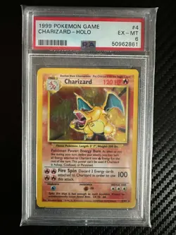 Pokemon PSA 6 Charizard 1999 Base Set Unlimited #4/102 Holo! Come Look! - Image 1
