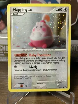 Pokemon Holo Happiny Lv.8 14/17 Pop Series 8 Swirl - Image 1