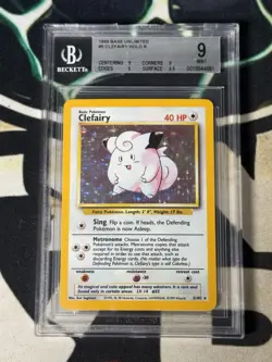 1999 Pokemon Base Set Holo Clefairy 005/102 BGS Beckett Mint 9 - Image 1
