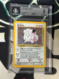1999 Pokemon Base Set Holo Clefairy 005/102 BGS Beckett Mint 9 - Image 2