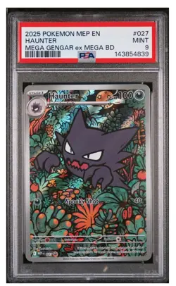 PSA 9 Mint 2025 Pokemon Mep En Haunter Mega Gengar ex Mega BD #027 - Image 1