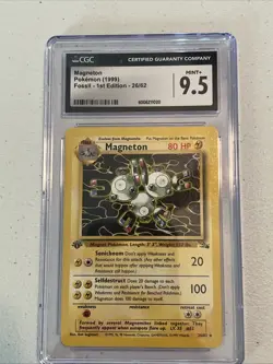1st Edition Pokemon Fossil Magneton 26/62 CGC 9.5 Mint+ - Image 1