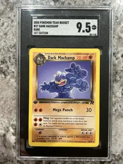 Pokemon 1st Edition Dark Machamp 27/82 Team Rocket SGC 9.5 - Image 1
