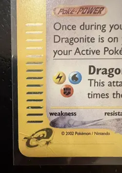 2002 POKEMON EXPEDITION BASE SET 009/165 DRAGONITE HOLO RARE 100HP MP/HP - Image 3