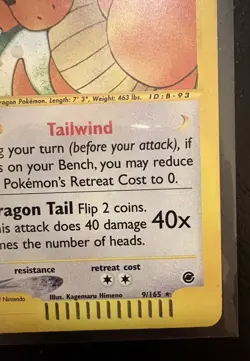 2002 POKEMON EXPEDITION BASE SET 009/165 DRAGONITE HOLO RARE 100HP MP/HP - Image 4