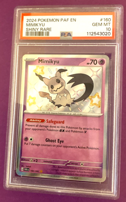 2024 POKEMON PAF EN-PALDEAN FATES BABY SHINY RARE #160 MIMIKYU PSA 10 GEM MINT - Image 1