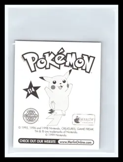 💥 Muk Merlin Pokemon 1999 Vintage Album Sticker Silver Prism Holo # S14 - Image 2