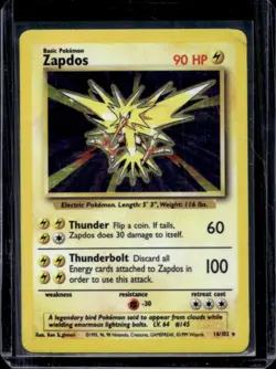 1999 Pokemon Unlimited Zapdos Rare Holo #16/102 - Image 1