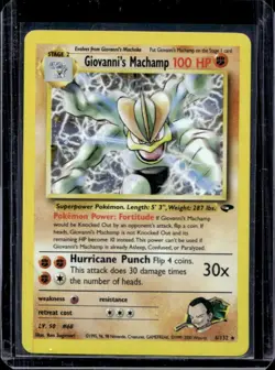 2000 Pokemon Gym Challenge Giovanni's Machamp Holo #6/132 - Image 1