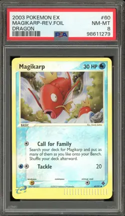 Pokemon Magikarp EX Dragon Reverse Holo #60 PSA 8 - Image 1