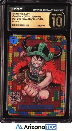 One Piece 2025 Monkey D Luffy P-110 One Piece Day'25 Japanese BLACK LABEL CGC 10 - Image 1
