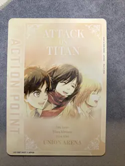 Attack on Titan Action Point UE10BT/AOT-1-AP05 Union Arena Eren Armin Mikasa NM - Image 1