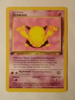 Pokemon Card Team Rocket 1st Edition Regular Finish Drowzee 54/82 - Image 1