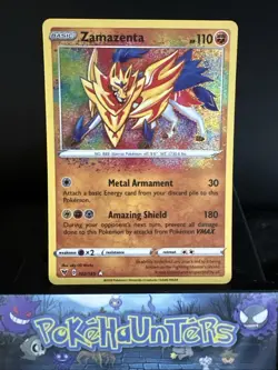 Pokemon Card ZAMAZENTA 102/185 Vivid Voltage Amazing Rare Near Mint - Image 1