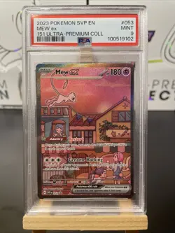 Pokemon TCG 2023 Ultra Premium Collection Mew EX Promo Card #53 PSA 9 Mint - Image 1