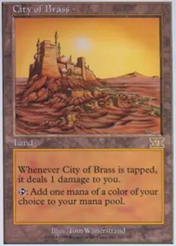MTG City of Brass, Moderate Play, English Classic Sixth Edition - Image 1