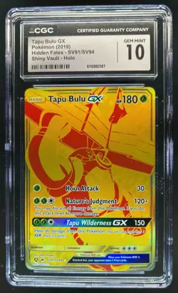 2019 Pokemon Hidden Fates Tapu Bulu GX Shiny Vault Secret Rare #SV91/SV94 CGC 10 - Image 1