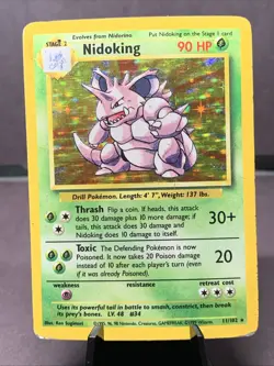 Pokemon TCG Nidoking Base Set Unlimited Holo 11/102 WOTC VTG 1999 MP/HP - Image 1